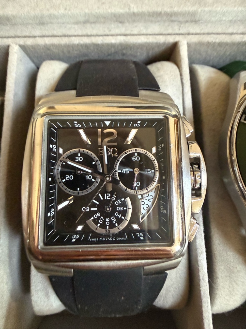 ESQ By Movado Men’s Black Chronograph Square Watch